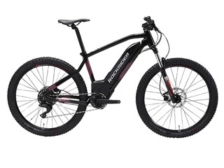 Bicicleta eléctrica de montaña mujer 27,5" Rockrider Ebike ST 520 negro